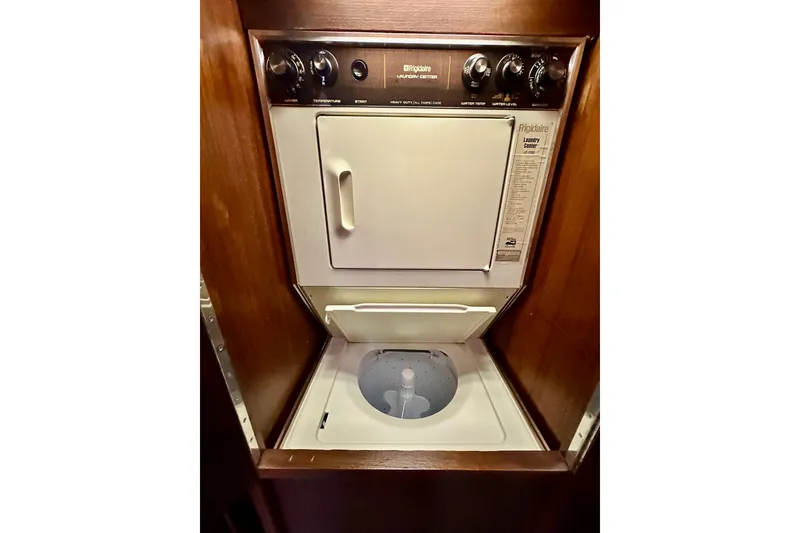 Slide: The Image of Frigidaire laundry center in 1988 Californian 45 Motor Yacht, featuring washer and dryer. - 28