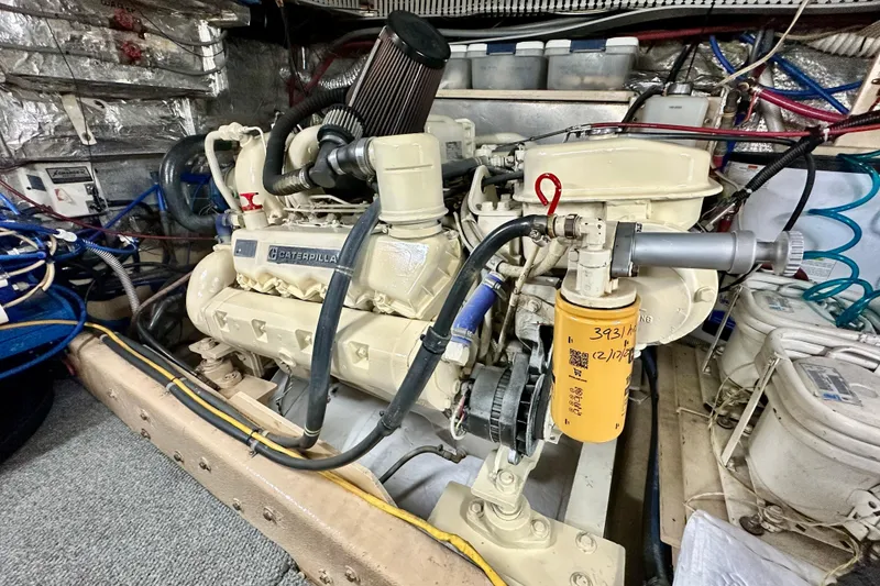 Slide: The Image of Engine room of 1988 Californian 45 Motor Yacht with Caterpillar engine. - 41