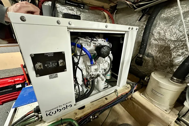 Slide: The Image of Engine room of 1988 Californian 45 Motor Yacht with Kubota generator. - 46