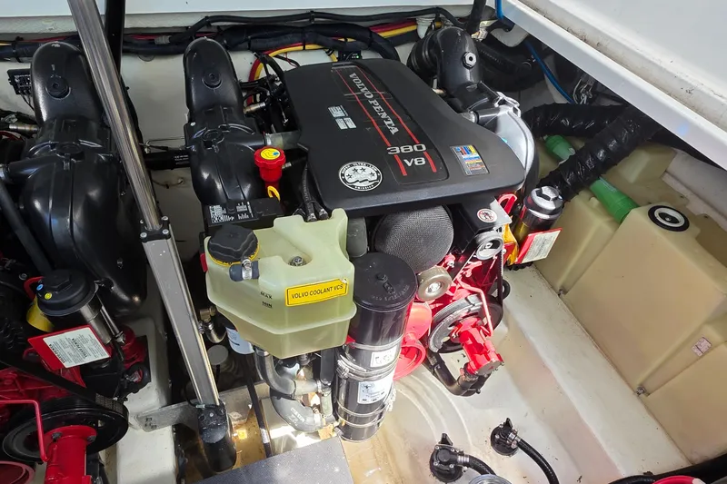 Slide: The Image of Engine compartment of 2017 Monterey 360 Sport Coupe with Volvo Penta V8 engine. - 41