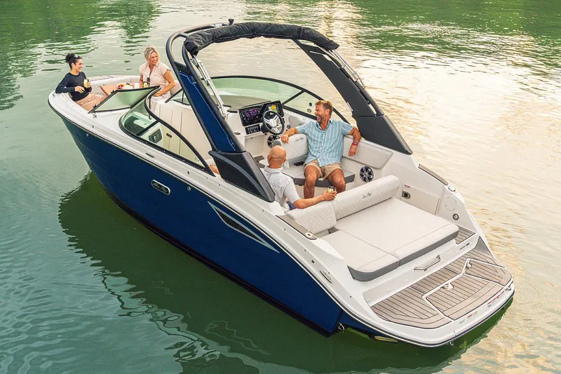 Slide: The Image of Manufacturer Provided Image: 2026 Sea Ray SDX 230 boat with people enjoying a sunny day on the water. - 20
