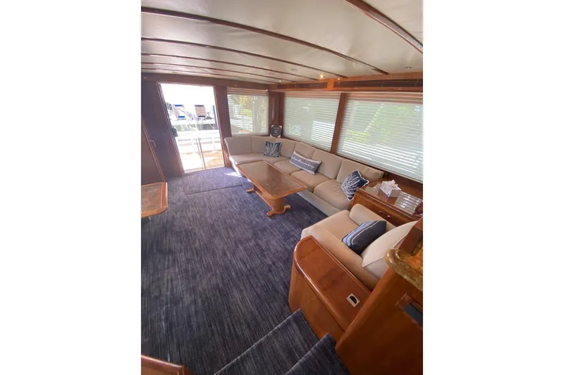 Slide: The Image of Luxurious interior of 2006 North Star Yachts 73 Cockpit Motoryacht with elegant seating and decor. - 10
