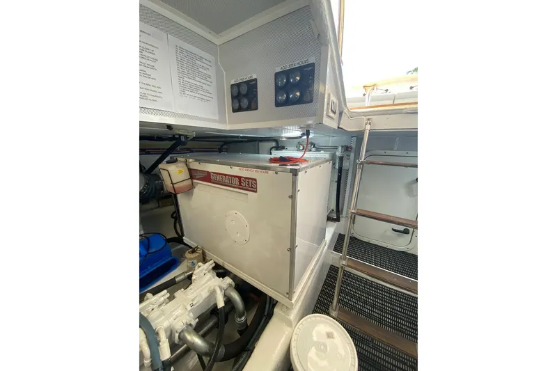 Slide: The Image of Engine room of 2006 North Star Yachts 73 Cockpit Motoryacht with generator set. - 34