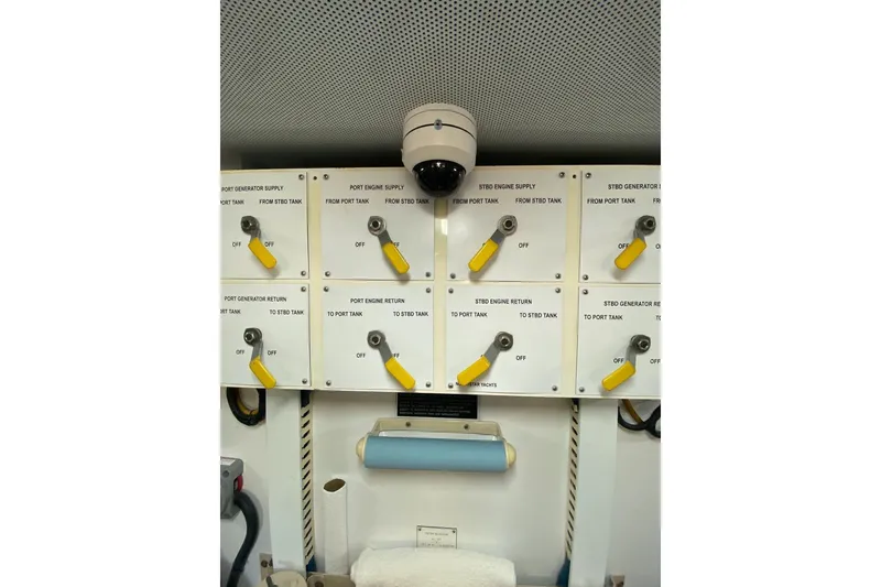 Slide: The Image of Control panel of a 2006 North Star Yachts 73 Cockpit Motoryacht engine room. - 39