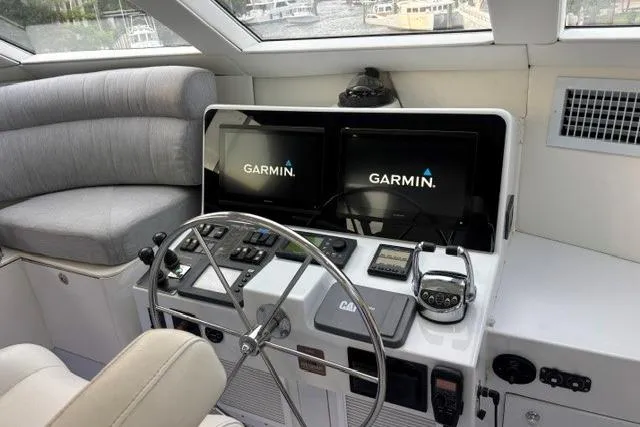 Slide: The Image of Cockpit of 2006 North Star Yachts 73 Motoryacht with Garmin navigation displays. - 47