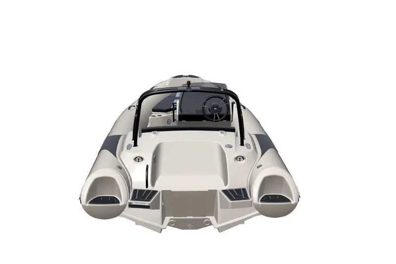Slide: The Image of 2026 Grand Inflatables G500 boat, rear view, showcasing sleek design and modern features. - 6