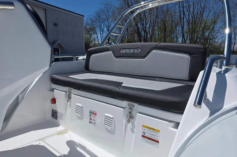 Slide: The Image of 2026 Grand Inflatables G500 boat seat with storage, featuring sleek design and durable materials. - 8