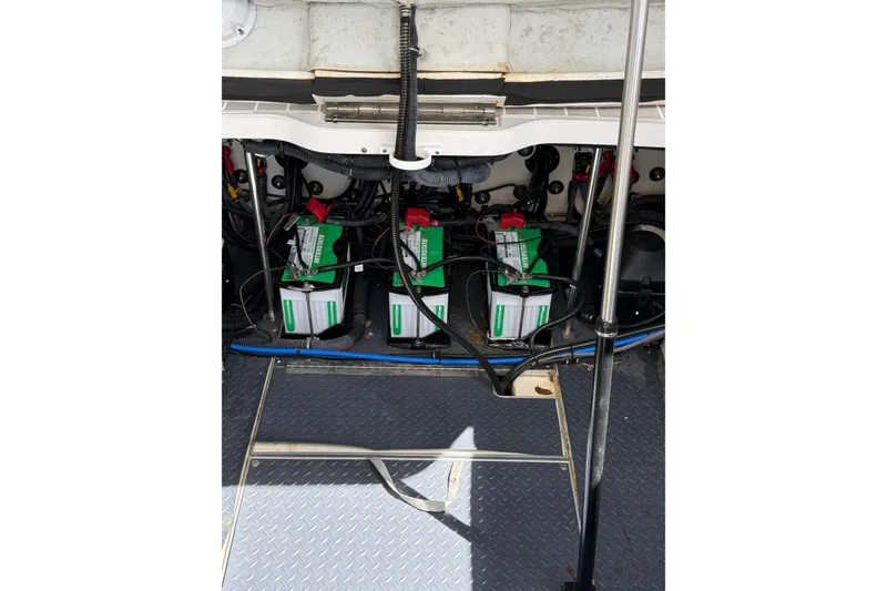 Slide: The Image of Battery compartment of a 2020 Formula 330 Crossover Bowrider OB boat. - 23