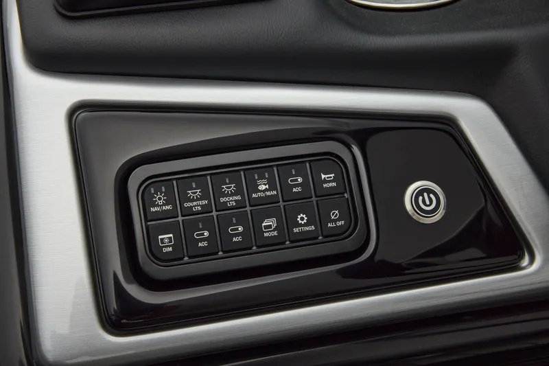 Slide: The Image of Manufacturer Provided Image: Control panel of 2026 Ranger 220FC with various function buttons and power switch. - 27