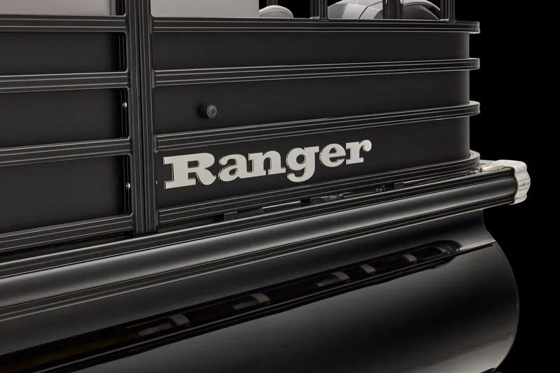 Slide: The Image of Manufacturer Provided Image: 2026 Ranger 220FC boat, sleek black design with prominent logo. - 50