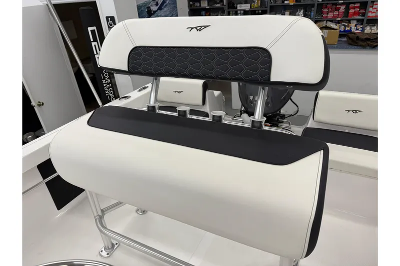Slide: The Image of 2026 Tidewater 180 CC Adventure boat interior with stylish seating and modern design. - 9