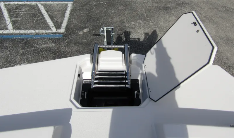 Slide: The Image of 2024 Starcraft SVX 191 OB CC boat with open hatch and ladder. - 8