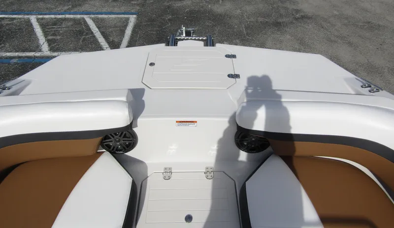 Slide: The Image of 2024 Starcraft SVX 191 OB CC boat interior with seating and storage compartments. - 7