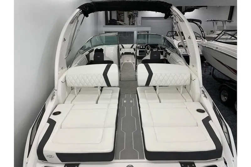 Slide: The Image of 2019 Regal 2500 Bowrider with spacious white seating and sleek interior design. - 5