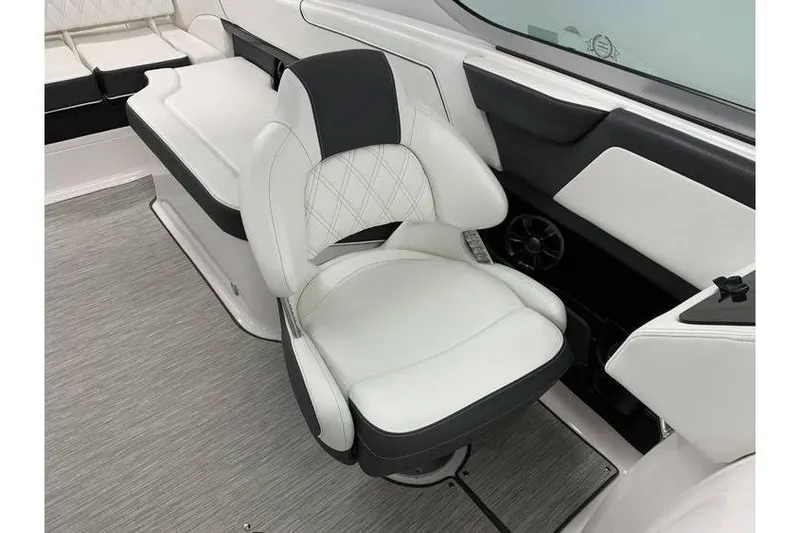 Slide: The Image of 2019 Regal 2500 Bowrider interior with white and black seating. - 9