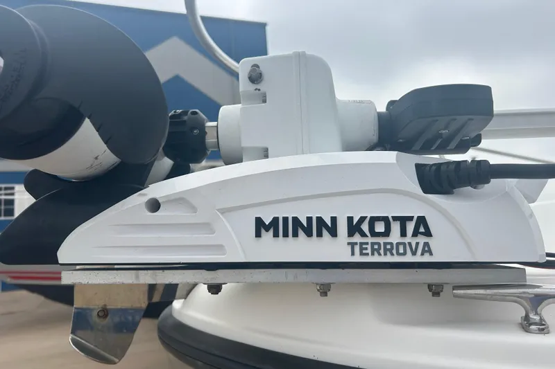 Slide: The Image of Minn Kota Terrova motor on 2005 Boston Whaler 205 Eastport boat. - 4