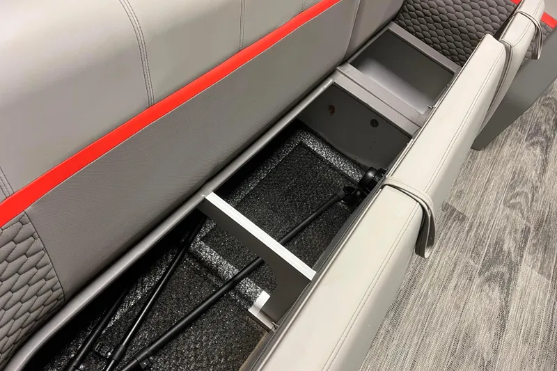 Slide: The Image of 2024 Angler Qwest 8522 LTZ FISH N SKI boat interior storage compartment. - 19