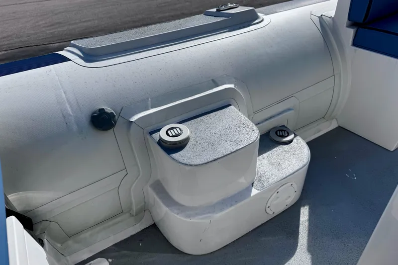 Slide: The Image of 2023 Novurania Catamaran 20 deck detail with modern design and fittings. - 16