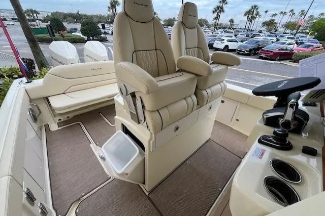 Slide: The Image of 2026 Chris-Craft Catalina 31 boat interior with luxurious seating and modern controls. - 5