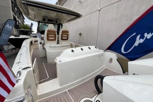 Slide: The Image of 2026 Chris-Craft Catalina 31 boat with elegant seating and sleek design. - 8