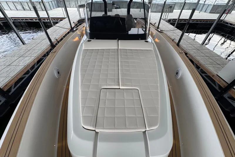 Slide: The Image of 2025 Pardo Yachts P38 luxury yacht with sleek design and spacious deck. - 16
