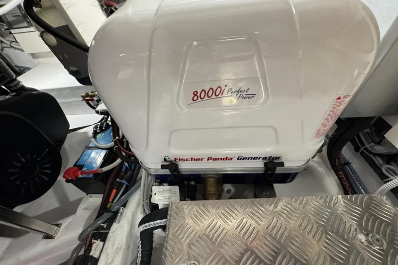 Slide: The Image of Fischer Panda generator in 2025 Pardo Yachts P38 engine room. - 30