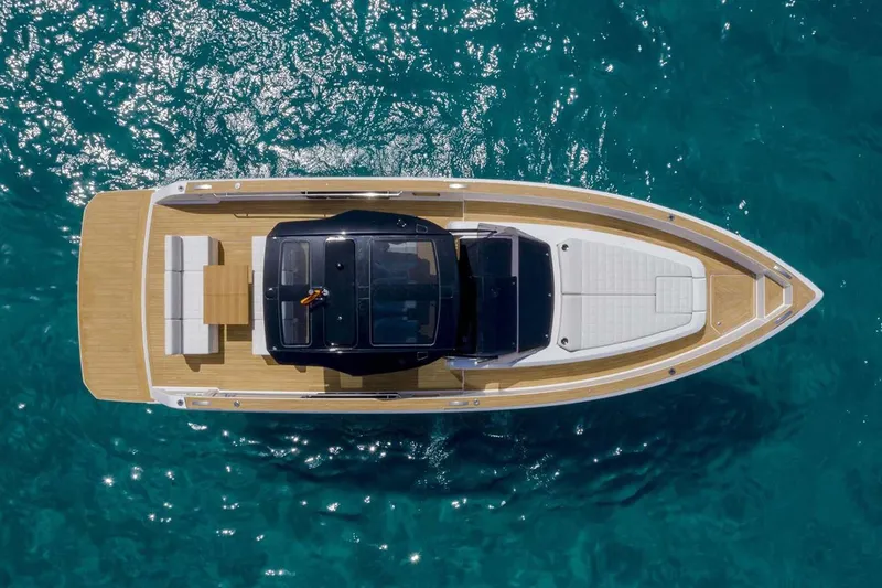 Slide: The Image of Manufacturer Provided Image: Aerial view of Pardo Yachts P38, 2025 model, on blue water. - 31