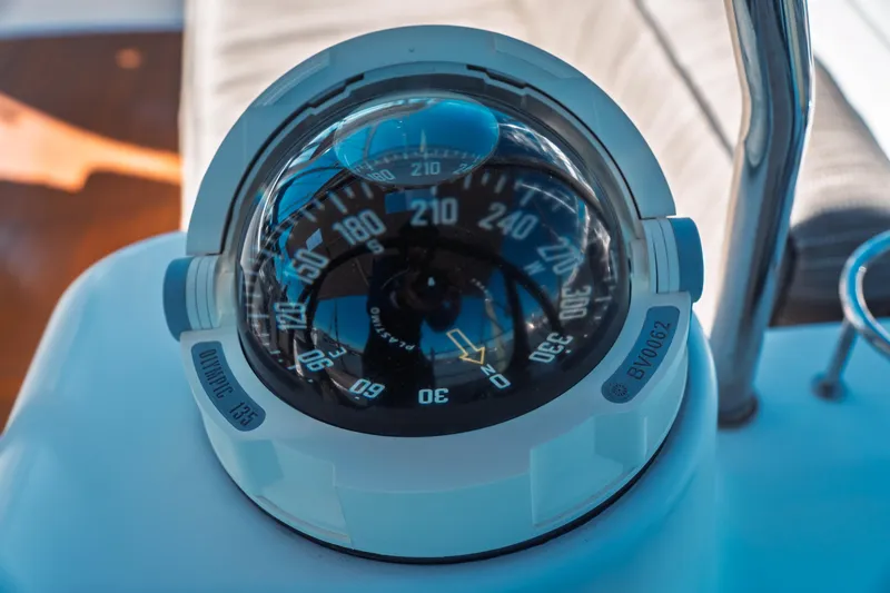 Slide: The Image of Compass on 2011 Beneteau Oceanis 50 yacht, close-up view. - 15