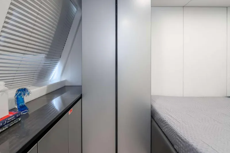 Slide: The Image of Modern interior of 2021 Sunreef Supreme 68 Power yacht cabin with sleek design elements. - 17