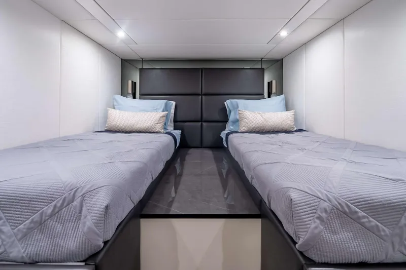Slide: The Image of Luxurious twin cabin interior of 2021 Sunreef Supreme 68 Power yacht. - 23