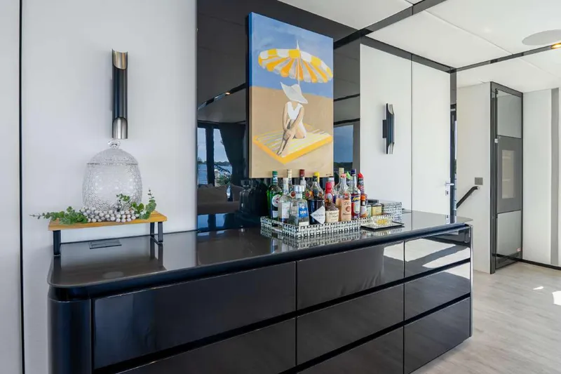 Slide: The Image of Luxurious interior of 2021 Sunreef Supreme 68 Power yacht with modern bar setup. - 39