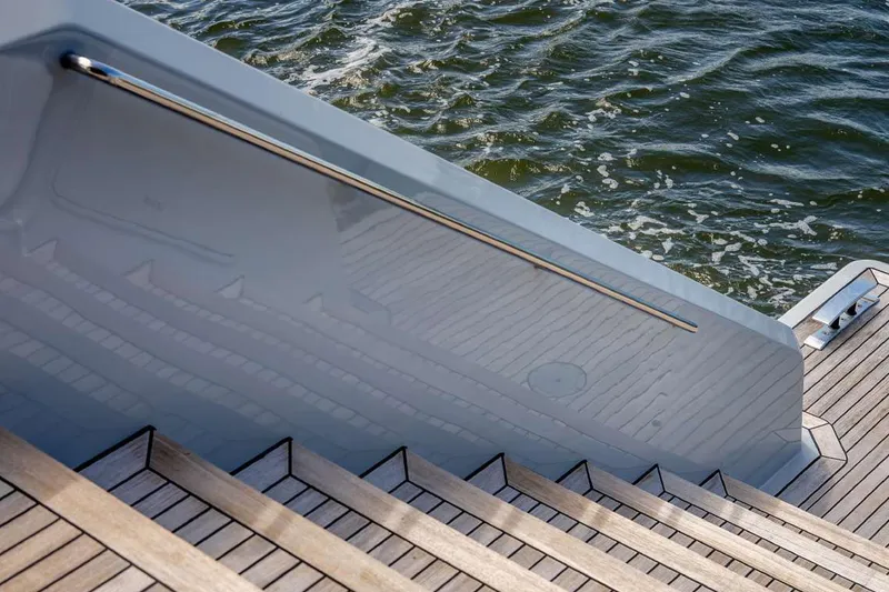 Slide: The Image of Staircase on Sunreef Supreme 68 Power yacht, 2021, with ocean view. - 42