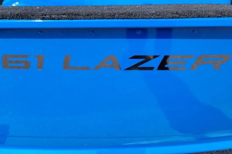 Slide: The Image of 2026 Smoker Craft Lazer 161 boat logo on vibrant blue surface. - 10