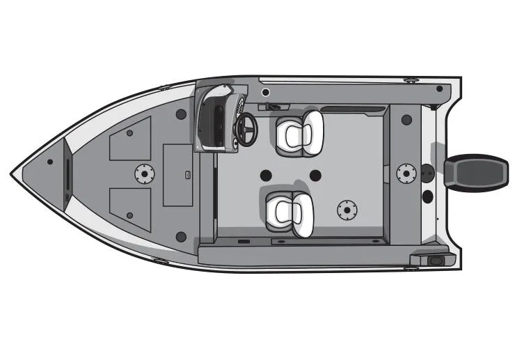 Slide: The Image of Manufacturer Provided Image: Top view of the 2026 Smoker Craft Lazer 161 boat model. - 9