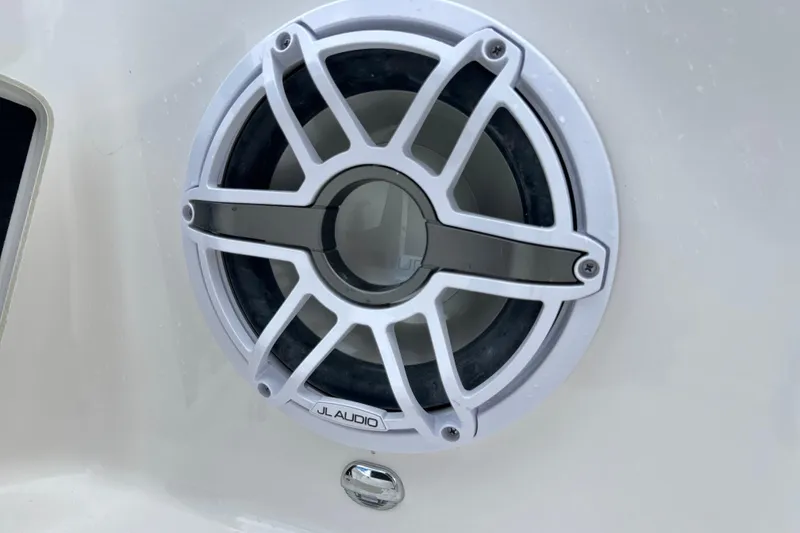 Slide: The Image of JL Audio speaker on 2026 Sea Fox 328 Commander boat. - 32