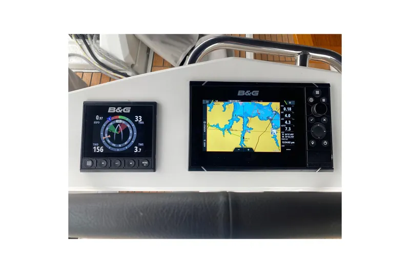 Slide: The Image of B&G navigation system on 2019 Beneteau Oceanis 51.1 yacht dashboard. - 16
