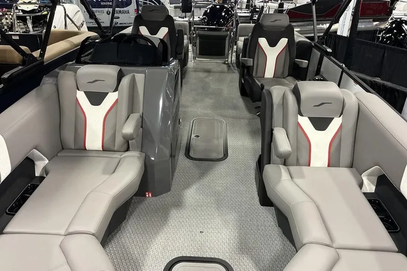 Slide: The Image of Luxurious interior of 2026 Evotti 721QL boat with plush seating and modern design. - 3