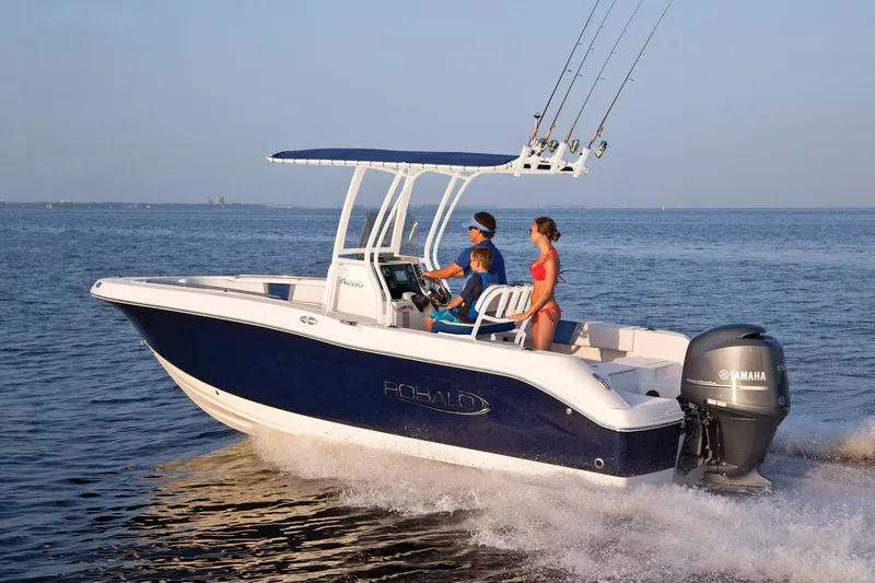 Slide: The Image of Manufacturer Provided Image: 2025 Robalo R200 Center Console boat cruising on open water with passengers. - 37