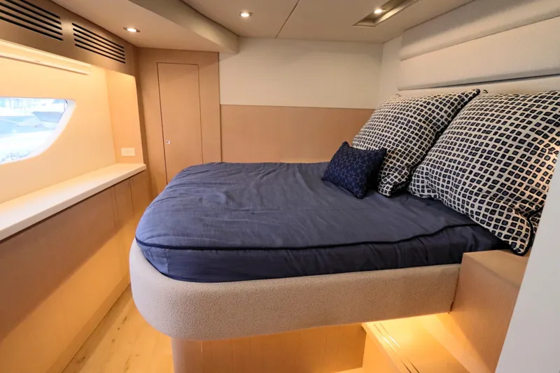 Slide: The Image of Luxurious cabin interior of 2025 Two Oceans 55 yacht with cozy bed and modern design. - 21