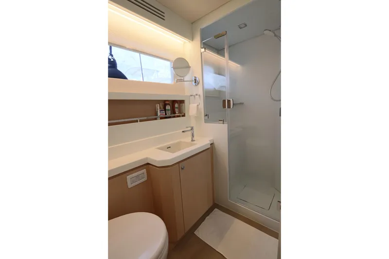 Slide: The Image of Modern bathroom interior on 2025 Two Oceans 55 yacht, featuring sleek design and amenities. - 27