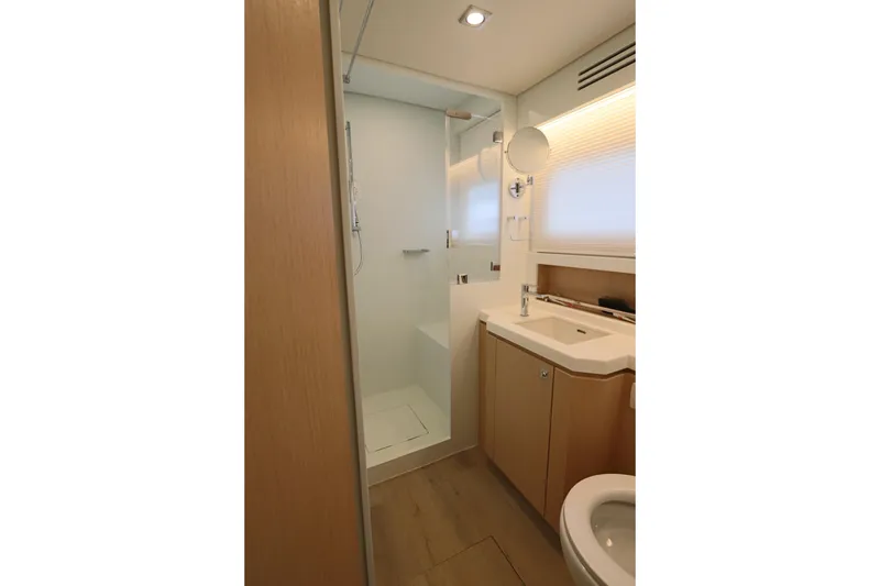 Slide: The Image of Modern bathroom interior in 2025 Two Oceans 55 yacht, featuring sleek design and fixtures. - 29
