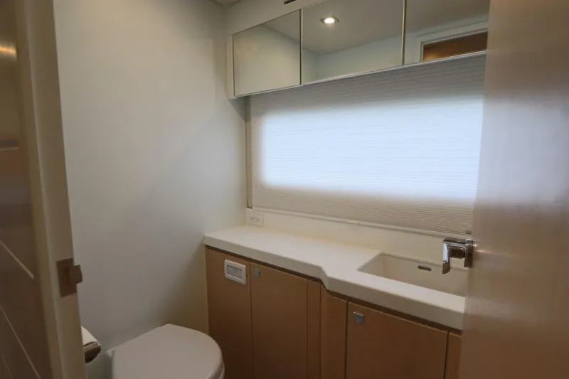Slide: The Image of Modern bathroom interior on 2025 Two Oceans 55 yacht, featuring sleek design and ample lighting. - 34