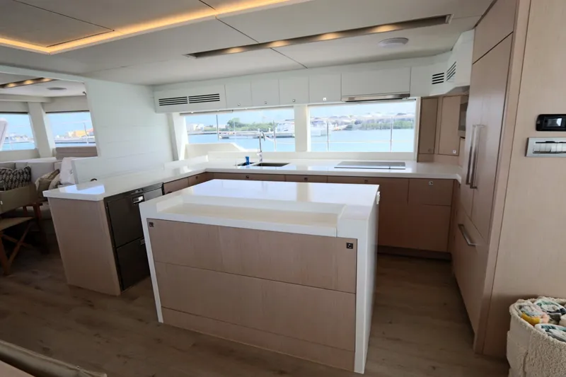 Slide: The Image of Modern kitchen interior on 2025 Two Oceans 55 yacht, featuring sleek design and ample natural light. - 9