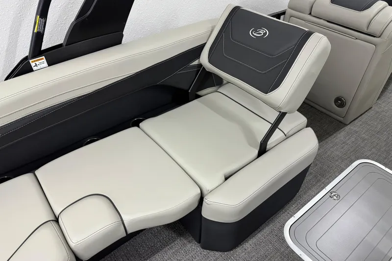 Slide: The Image of Luxurious seating on 2026 Barletta Cabrio 24M pontoon boat, featuring sleek design and comfort. - 18