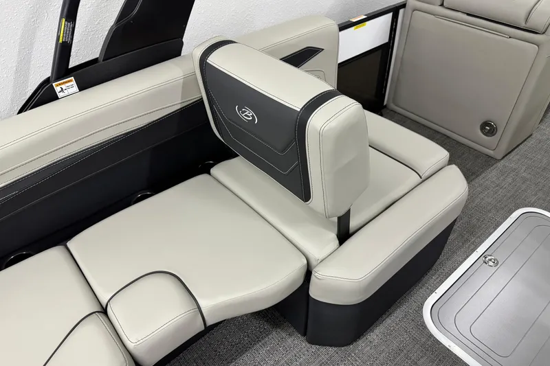 Slide: The Image of 2026 Barletta Cabrio 24M boat interior with luxurious seating and modern design. - 19