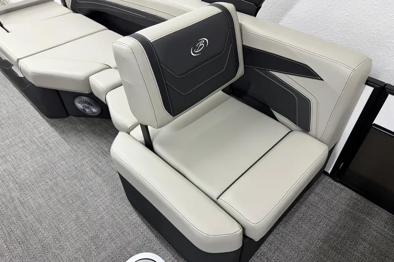 Slide: The Image of Luxurious seating on 2026 Barletta Cabrio 24M pontoon boat, featuring elegant design and comfort. - 20