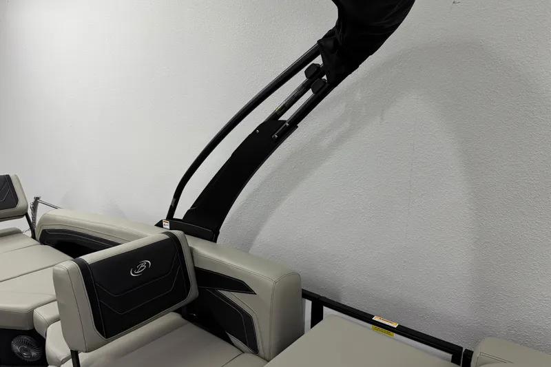 Slide: The Image of 2026 Barletta Cabrio 24M boat interior with sleek seating and modern design. - 39