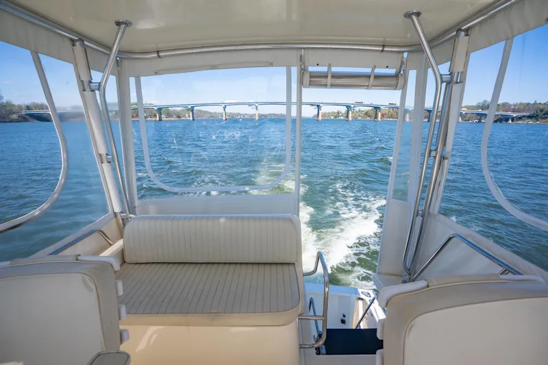 Slide: The Image of Interior view of 2006 Sabreline 36 Fly yacht cruising on a scenic lake. - 71
