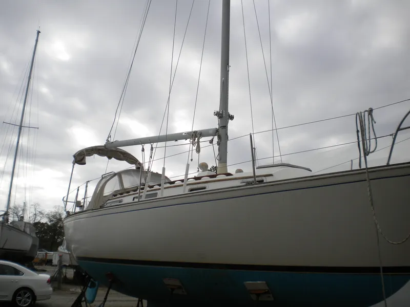 Slide: The Image of 1980 Sabre 34 MK II sailboat docked in harbor. - 22
