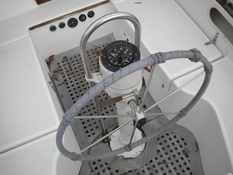 Slide: The Image of Steering wheel of a 1980 Sabre 34 MK II yacht. - 25